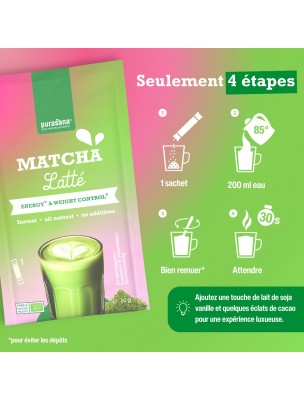 Image 76339 supplémentaire pour Matcha Latté Instantané Bio - Vitalité 6 Sticks - Purasana