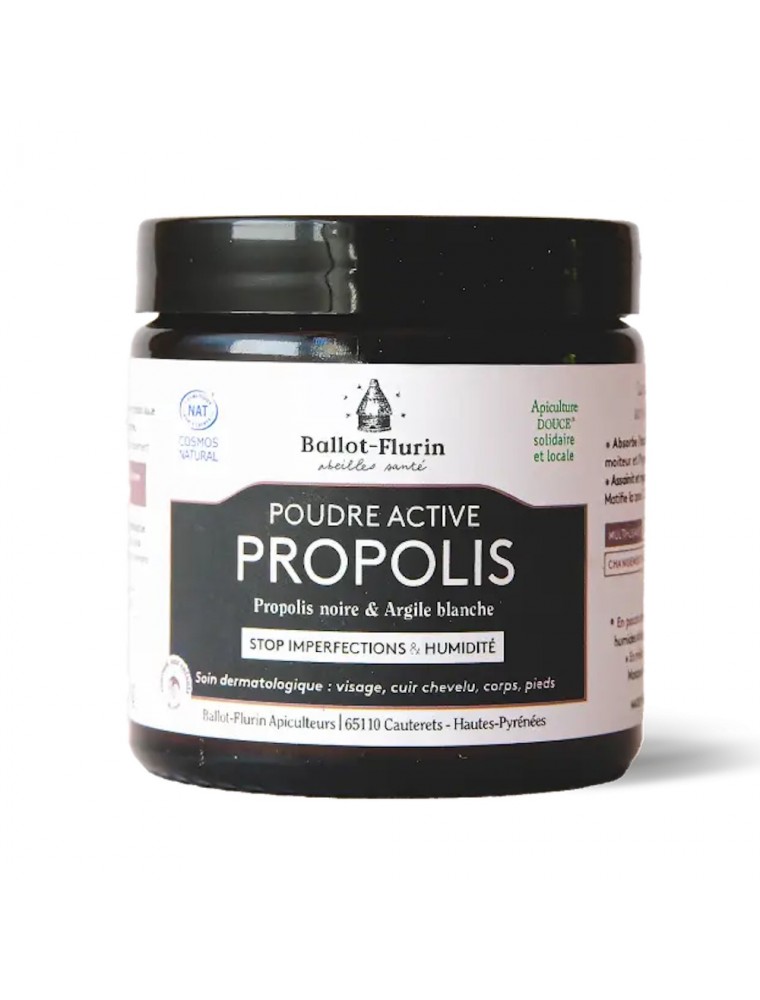 Image principale de la modale pour Poudre de Propolis Active Bio - Soin du Visage et du Corps 60g - Ballot-Flurin