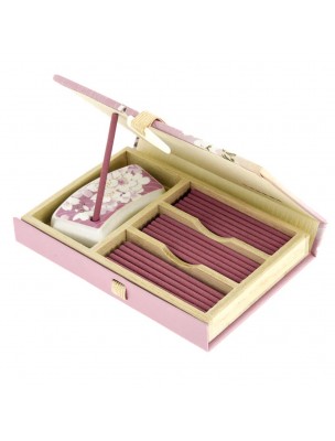 Image de Shiawase Sakura - Encens Japonnais 36 Bâtonnets et Porte-Encens depuis Bracelet Boule Améthyste - Louis