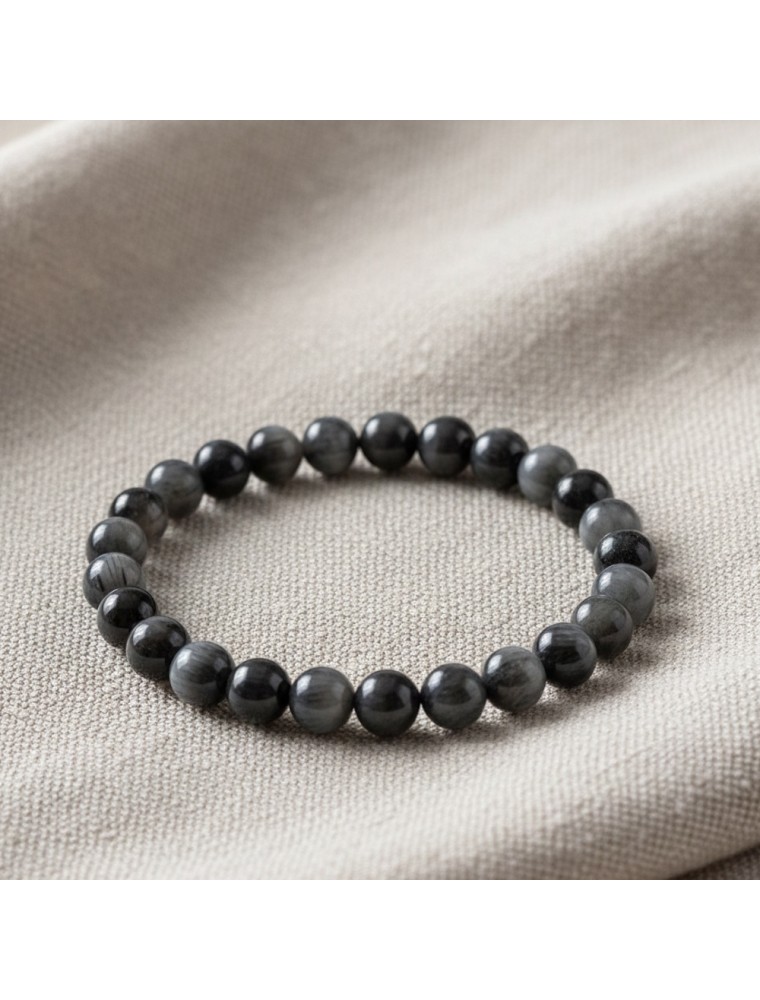 Image principale de la modale pour Bracelet Boule - Tourmaline Oeil de Chat - 06 mm