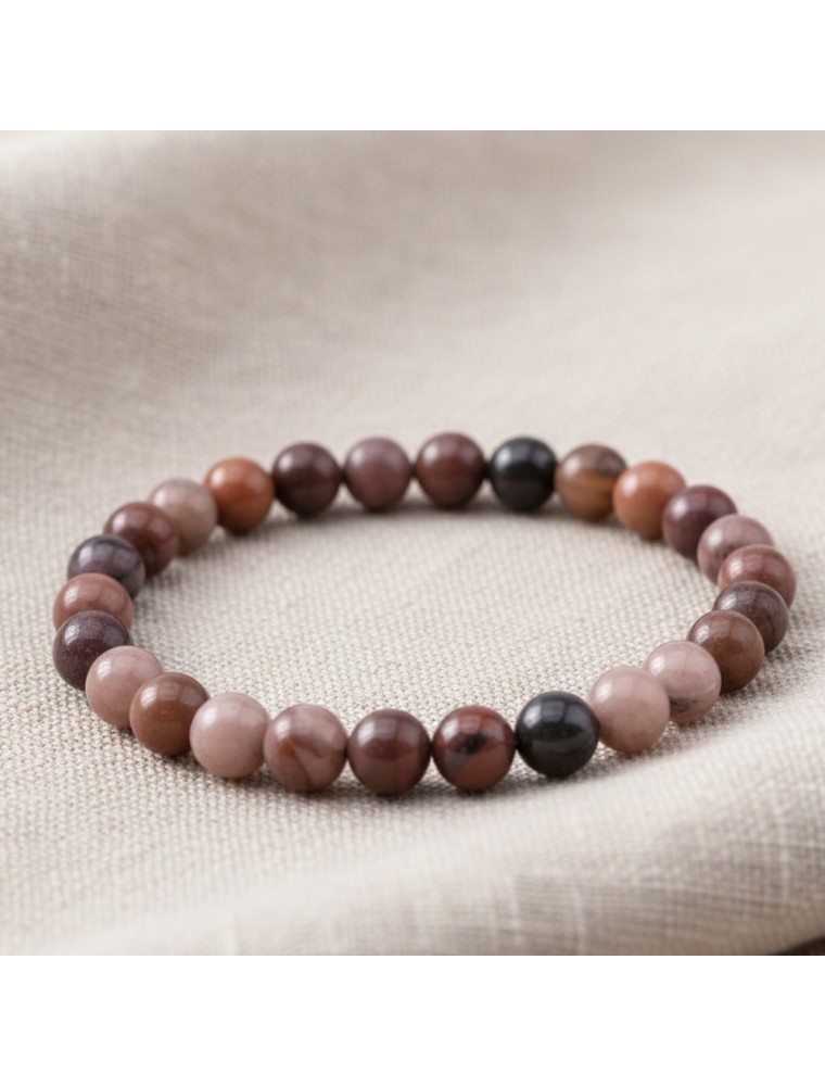 Image principale de la modale pour Bracelet Boule - Bois Fossile - 06 mm