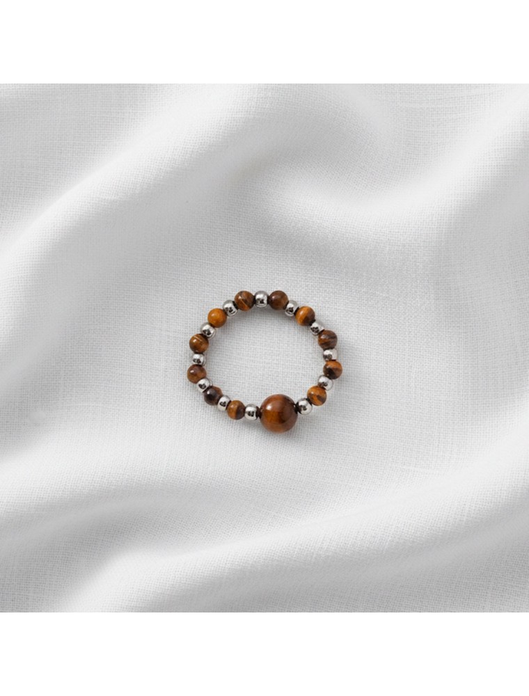 Image principale de la modale pour Bague - Hématite et Oeil de Tigre - 54 mm