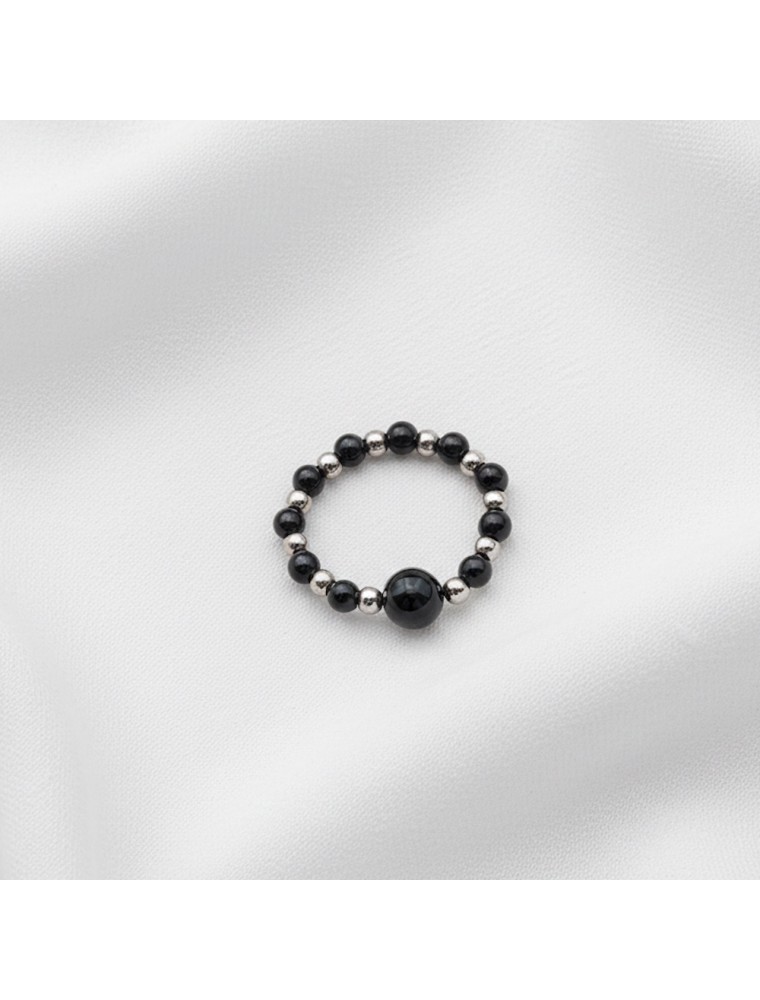 Image principale de la modale pour Bague - Hématite et Onyx - 54 mm