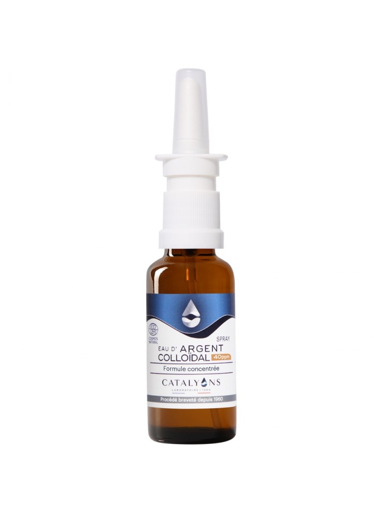 Image principale de la modale pour Eau d'Argent colloïdal 40 ppm - Oligo-élément Spray Nasal 30 ml - Catalyons