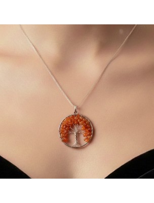 Image de Pendentif Arbre de Vie - Cornaline - 40 mm depuis Louis - Cornaline Tranche Polie 100-150g