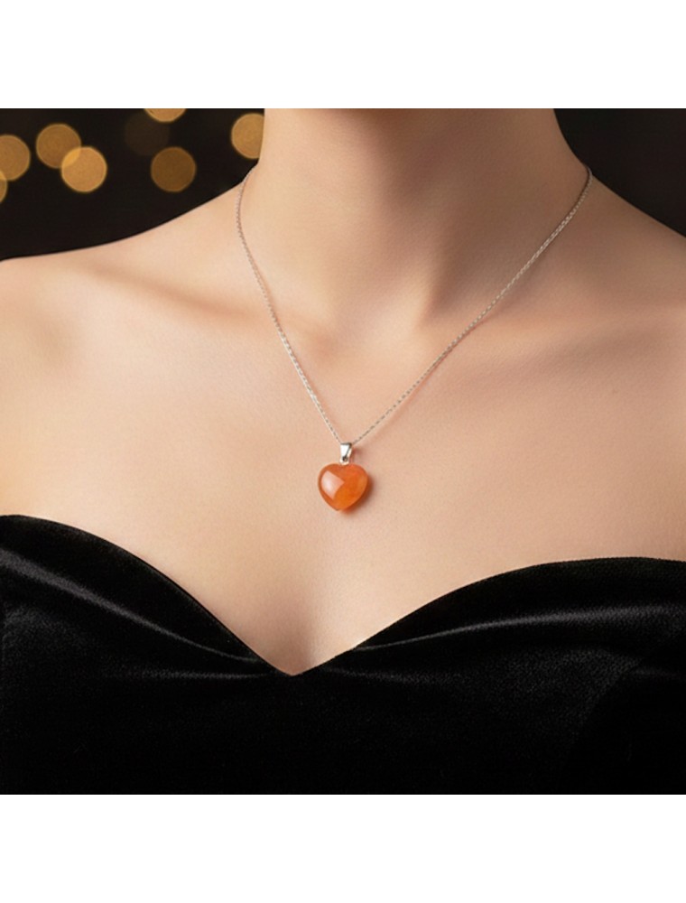 Image principale de la modale pour Pendentif Coeur - Cornaline - 15 mm