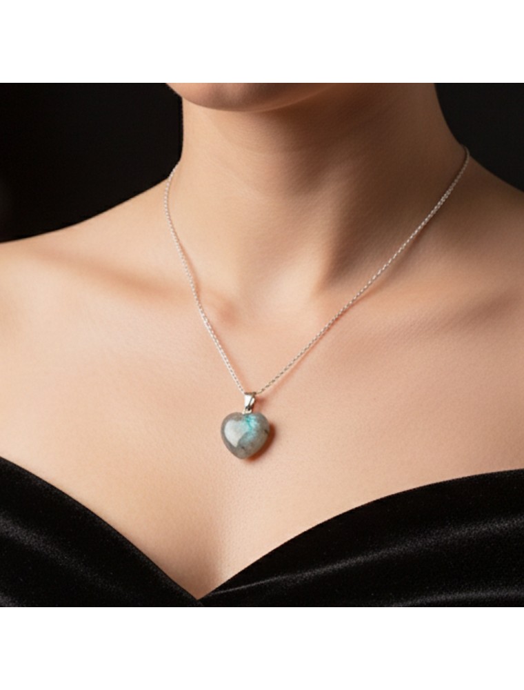 Image principale de la modale pour Pendentif Coeur - Labradorite - 15 mm