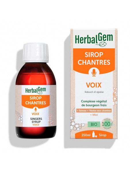 Sirop des chantres Bio - Soulagez vos cordes vocales 250 ml - Herbalgem
