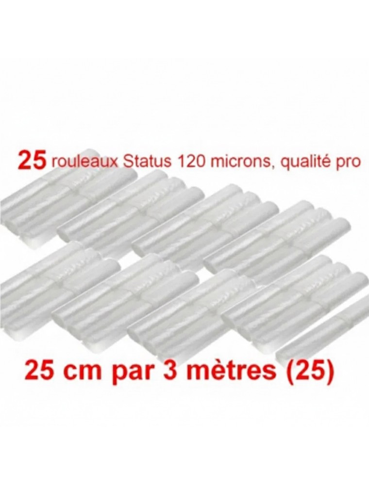 Image principale de la modale pour Lot de 25 rouleaux gaufrés 120 microns 25 cm x 3 mètres - Status