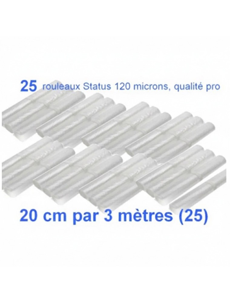 Image principale de la modale pour Lot de 25 rouleaux gaufrés 120 microns 20 cm x 3 mètres - Status
