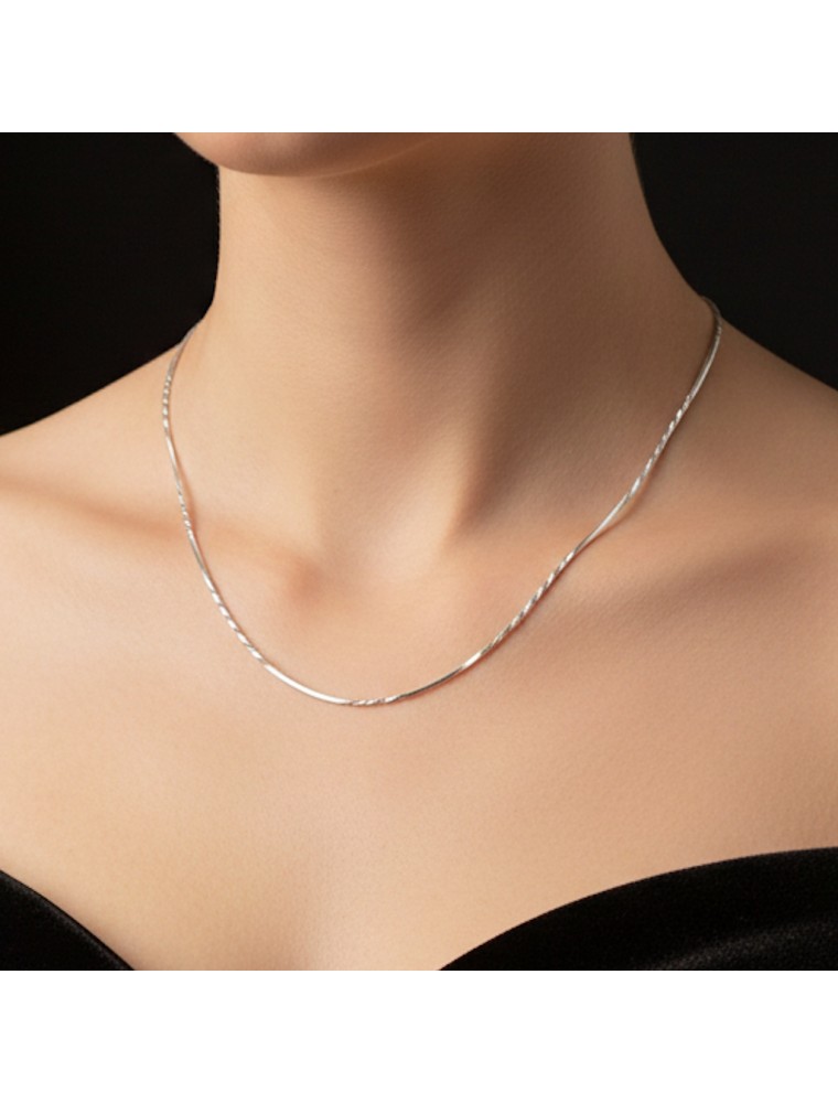 Image principale de la modale pour Chaîne Argent 925 - Maille Vénitienne Torsadée - 55 cm