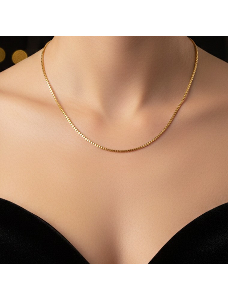 Image principale de la modale pour Chaîne Acier Inoxydable - Maille Vénitienne Dorée - 45 cm