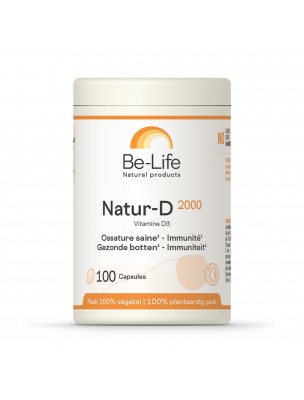 Image 77091 supplémentaire pour Natur-D 2000 UI (Vitamine D Naturelle) - Ossature saine et Immunité 100 capsules - Be-Life