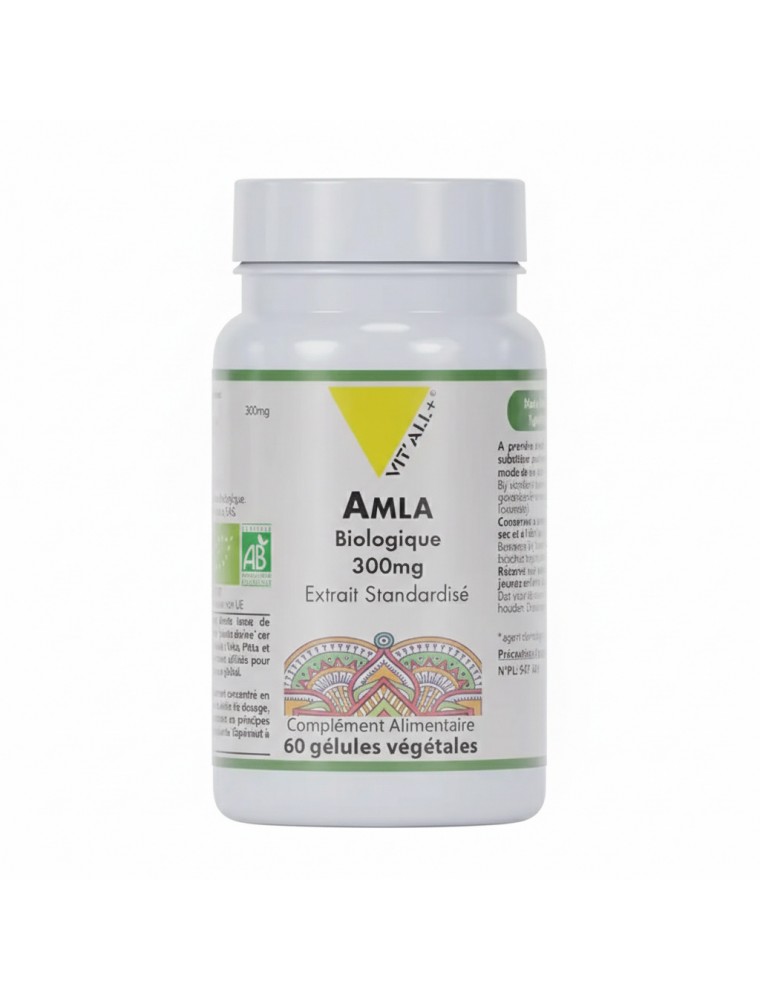 Image principale de la modale pour Amla Bio 300 mg - Digestion et Tonus 60 gélules végétales - Vit'all+