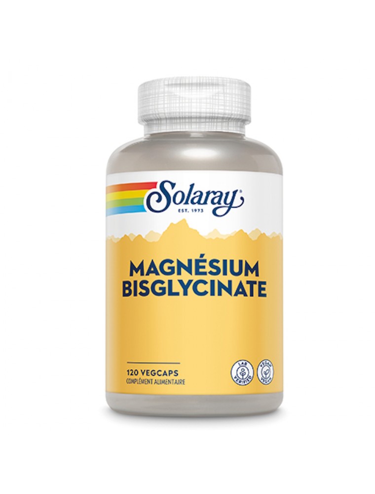 Image principale de la modale pour Magnésium Bisglycinate - Stress et Sommeil 120 capsules - Solaray