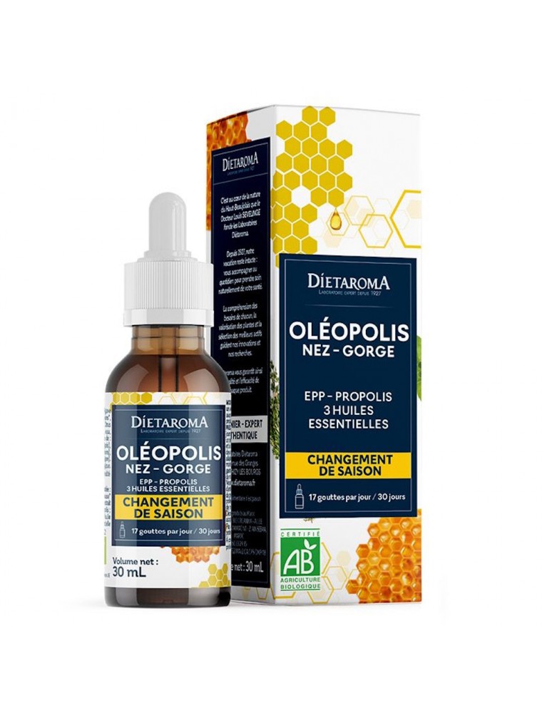 Image principale de la modale pour Oléopolis Bio - EPP, Propolis et huiles essentielles 30 ml - Dietaroma