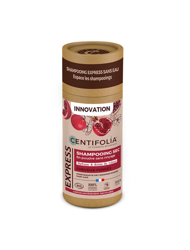 Image principale de la modale pour Shampooing Sec Sans Rinçage Bio - Grenade Cheveux Foncés 50 g - Centifolia