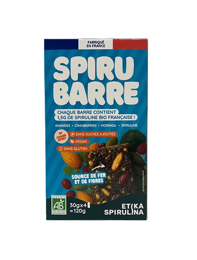 Image principale de la modale pour Spirubarre Bio - Immunité et Tonus 4 Barres - Etika Spirulina