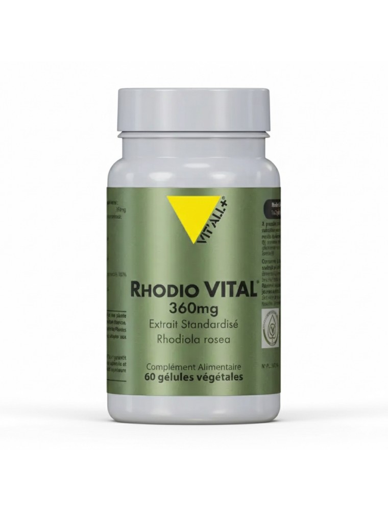 Image principale de la modale pour Rhodio Vital 360mg - Stress et Fatigue 60 gélules - Vit'all+