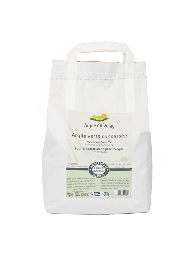 Image principale de la modale pour Argile Verte Concassée - Pour préparation de pâte d'Argile 3 kgs - Argile du Velay
