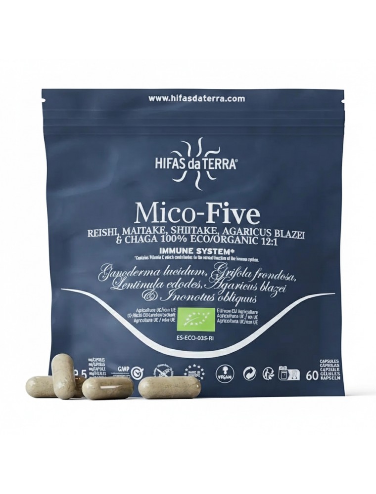 Image principale de la modale pour Mico-Five Bio - Immunité et Tonus Recharge de 60 capsules - Hifas Da Terra