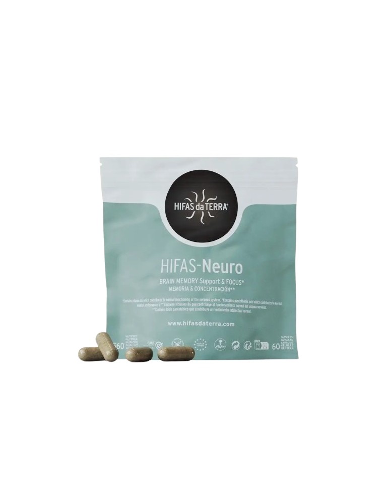 Image principale de la modale pour Hifas Neuro Bio - Mémoire et Concentration Recharge de 60 capsules - Hifas Da Terra