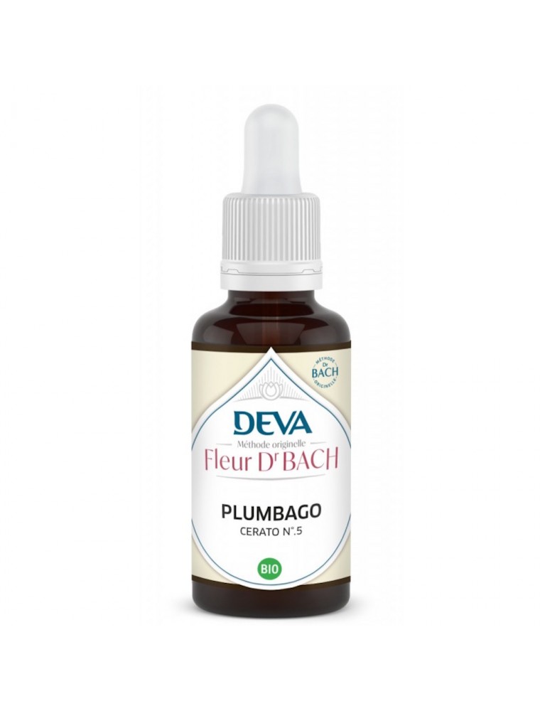 Image principale de la modale pour Plumbago Bio - Confiance en soi et Intuition Élixir Floral de Bach 30 ml - Deva