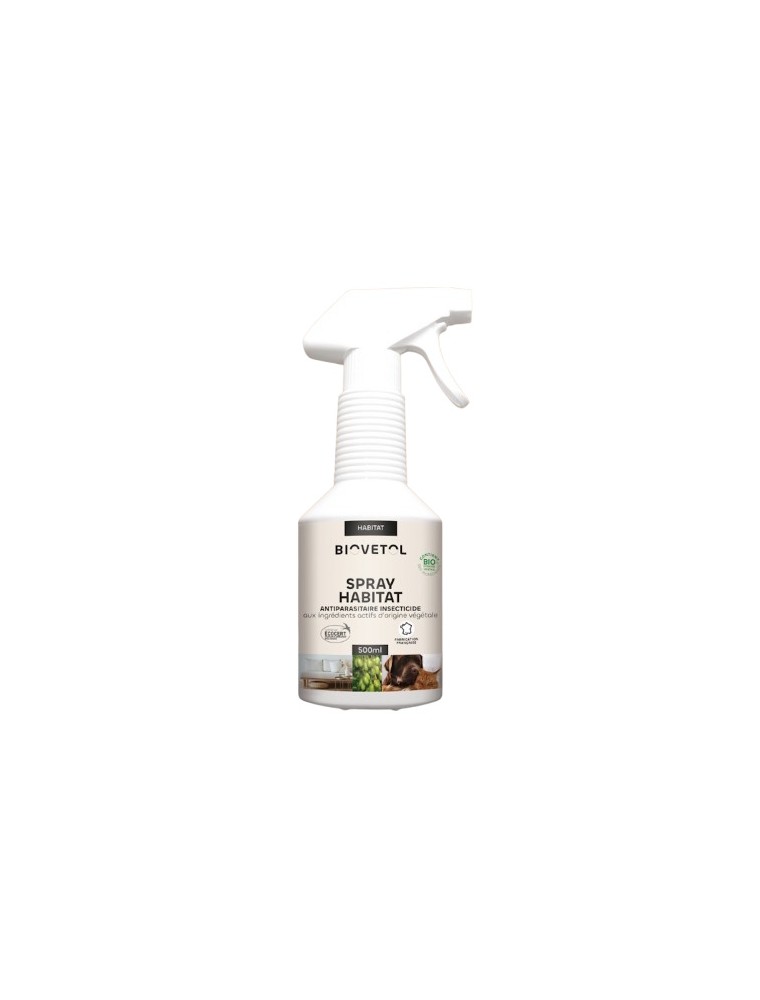 Image principale de la modale pour Spray Habitat Bio - Contre les tiques, puces et moustiques 500 ml - Biovetol