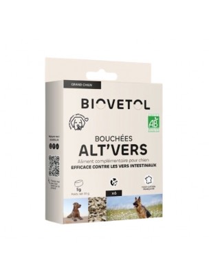 Image de Bouchées Alt'Vers Grand Chien Bio - Antiparasitaire 6 Bouchées - Biovetol depuis Achetez les nouvelles tisanes arrivées à l'herboristerie Louis