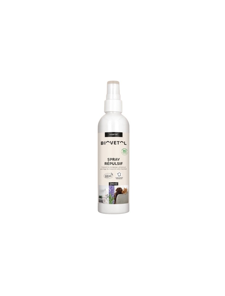 Image principale de la modale pour Spray Répulsif Bio - Parfum d'Ambiance des Chats et des Chiens 240 ml - Biovetol