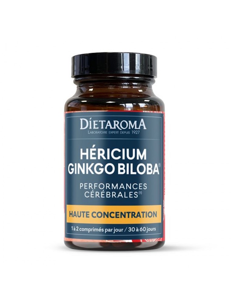 Image principale de la modale pour Hericium Ginkgo biloba Bio - Performances cérébrales 60 comprimés - Dietaroma