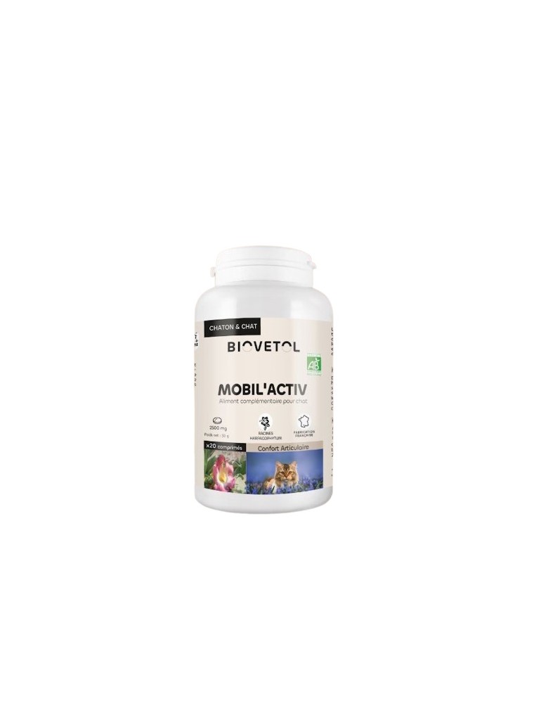 Image principale de la modale pour Mobil'Activ Chats Bio - Confort Articulaire 20 comprimés - Biovetol