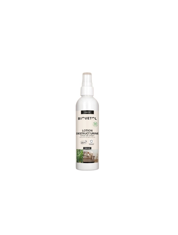 Image principale de la modale pour Lotion Destruct'Urine Chiens Bio - Parfum d'Ambiance 240 ml - Biovetol