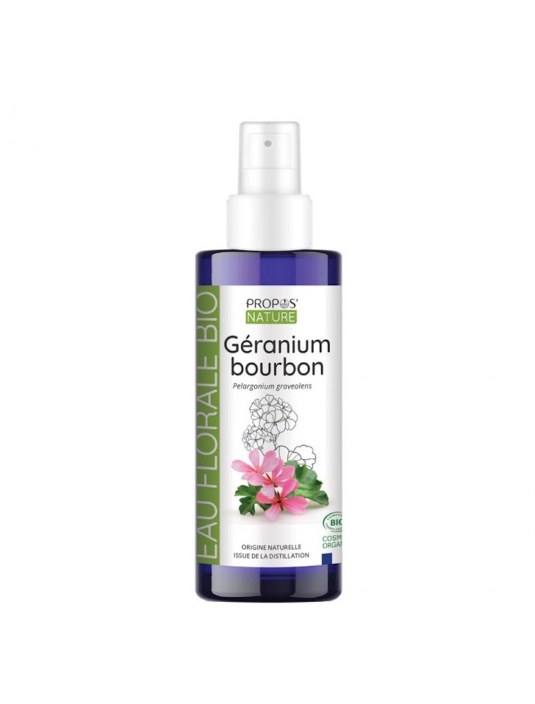 Image principale de la modale pour Géranium bourbon Bio - Hydrolat de Pelargonium graveolens 100 ml - Propos Nature