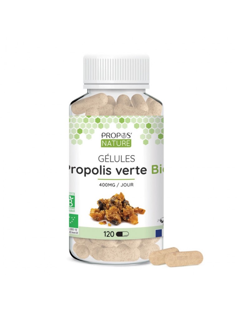 Image principale de la modale pour Propolis Verte Bio - Système immunitaire 120 gélules - Propos Nature