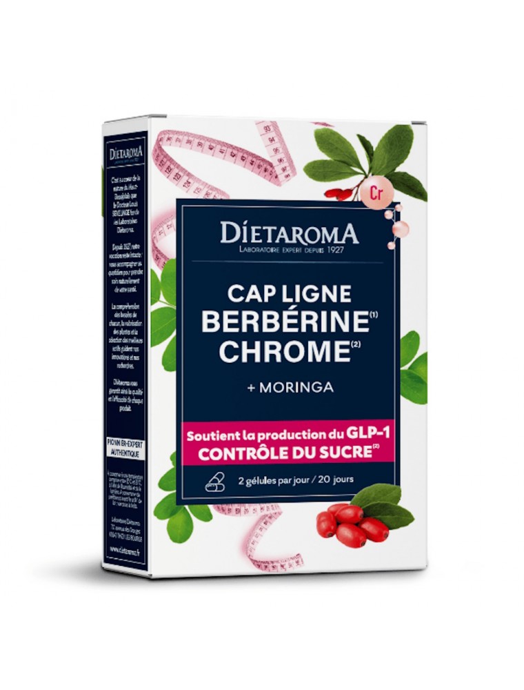 Image principale de la modale pour Cap Ligne Berbérine, Chrome et Moringa - Contrôle du poids 40 gélules - Dietaroma