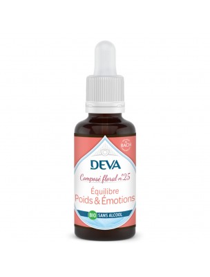 Image de Equilibre Poids et Emotions Sans Alcool Bio - Equilibrage Alimentaire Composé floral n°25 30 ml - Deva depuis Achetez les produits Deva à l'herboristerie Louis (3)