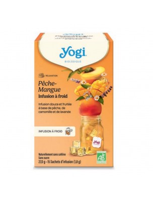 Image de Pêche Mangue Bio - Infusions à Froid 15 sachets - Yogi depuis Achetez les nouvelles tisanes arrivées à l'herboristerie Louis