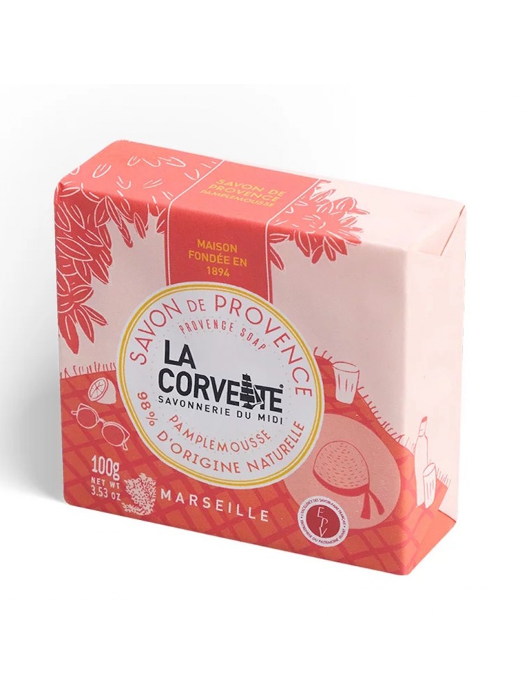 Image principale de la modale pour Savon de Provence Pamplemousse - Soin Visage et Corps 100g - La Corvette