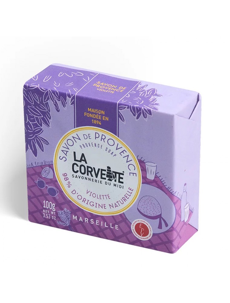 Image principale de la modale pour Savon de Provence Violette - Soin Visage et Corps 100g - La Corvette