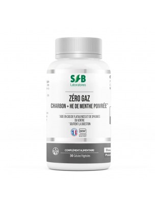 Image de Zéro Gaz - Charbon végétal et Huile essentielle de Menthe poivrée 30 gélules - SFB Laboratoires depuis louis-herboristerie