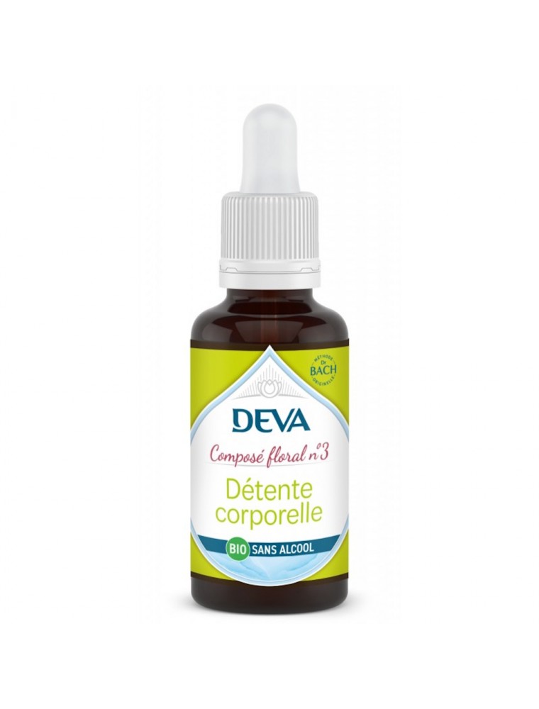 Image principale de la modale pour Détente Corporelle Bio - Souplesse Composé floral n°3 sans alcool 30 ml - Deva
