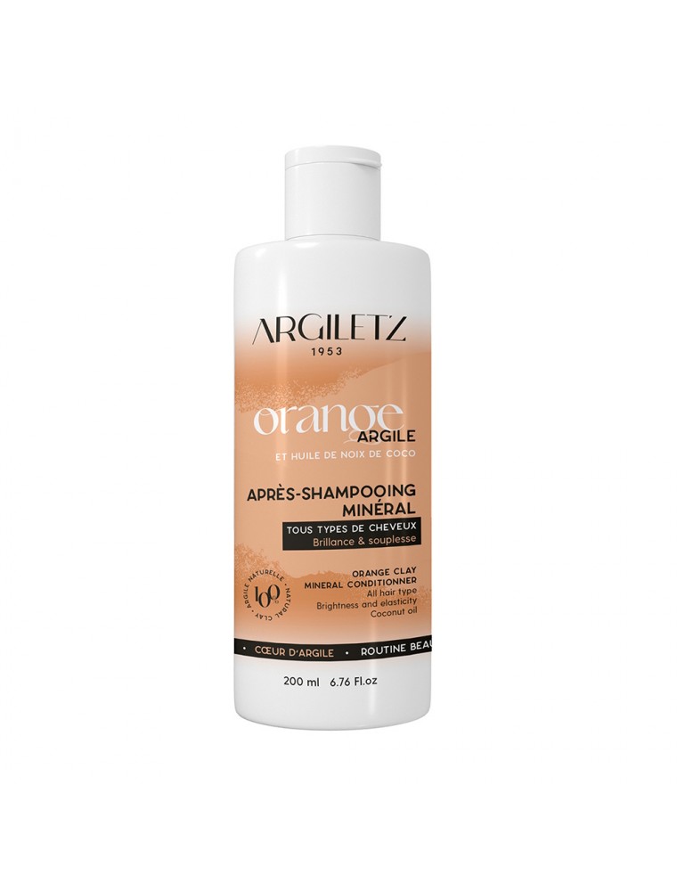 Image principale de la modale pour Après-Shampooing à l'argile orange - Souplesse et Brillance 200ml - Argiletz