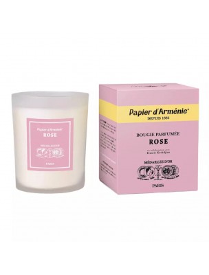 Image de Bougie d'Arménie à la rose - Effluves gourmandes 220g -Papier d'Arménie depuis Achetez les produits Arménie à l'herboristerie Louis