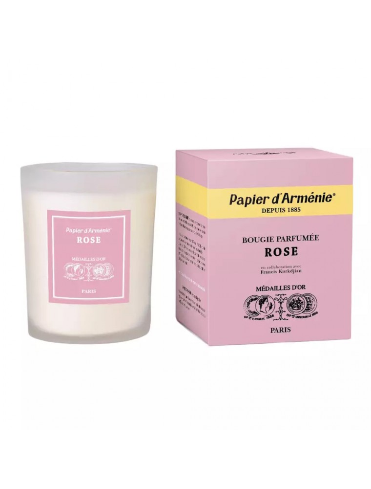 Image principale de la modale pour Bougie d'Arménie à la rose - Effluves gourmandes 220g -Papier d'Arménie