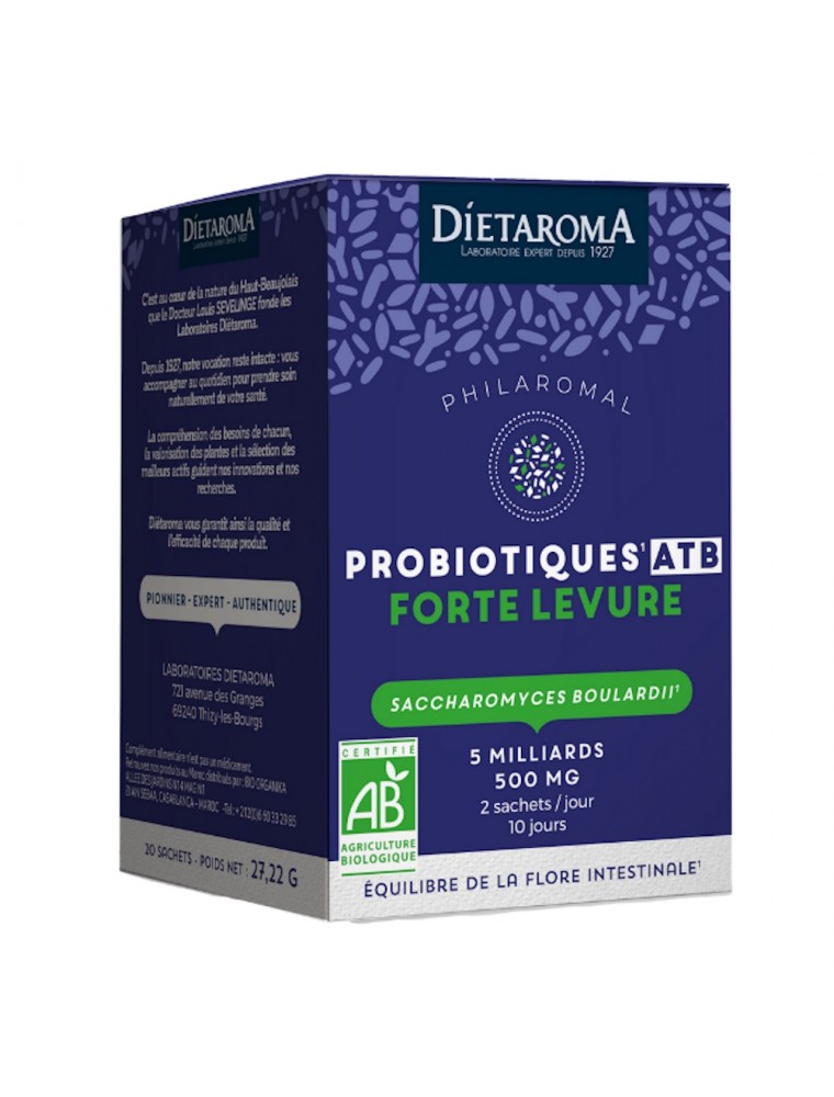 Image principale de la modale pour Probiotiques ATB Forté Levure Philaromal Bio - Saccharomyces Boulardii 20 Sachets - Dietaroma