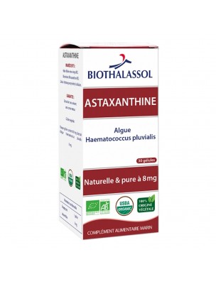 Image 78830 supplémentaire pour Astaxanthine 8 mg Bio - Stress et Peau 30 gélules - Biothalassol