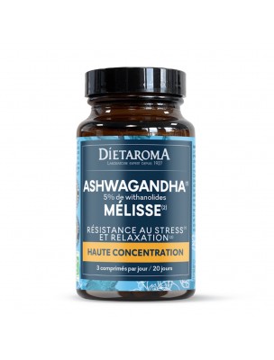 Image 78841 supplémentaire pour Ashwagandha Mélisse Bio - Stress et Relaxation 60 comprimés - Dietaroma