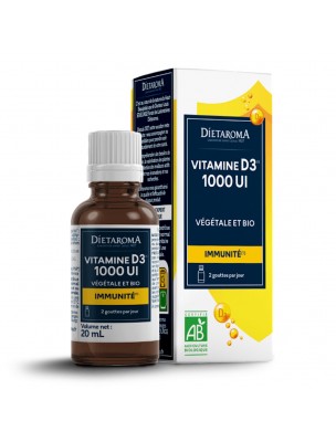 Image de Vitamine D3 Végétale 1000 UI Bio - Immunité 20 ml - Dietaroma depuis Commandez les produits Dietaroma à l'herboristerie Louis