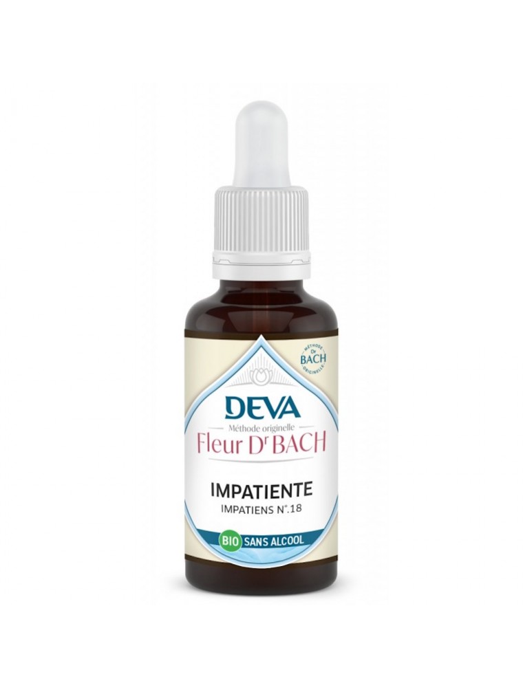 Image principale de la modale pour Impatiente Sans Alcool Bio - Douceur et Patience Élixir Floral de Bach 30 ml - Deva